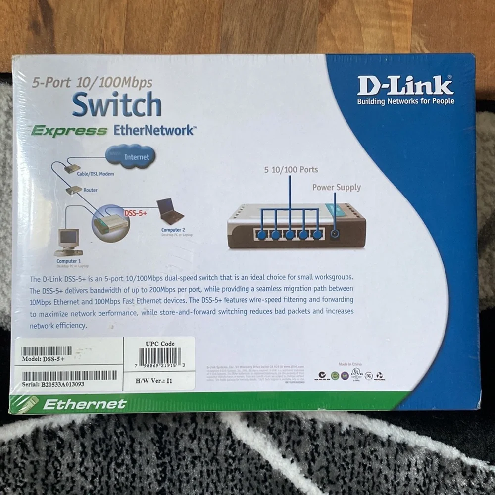 Host Pick 💙 D-link BDSS-5+ 5-Port 10/100 EXPRESS ETHER NETWORK SWITCH DESKTOP